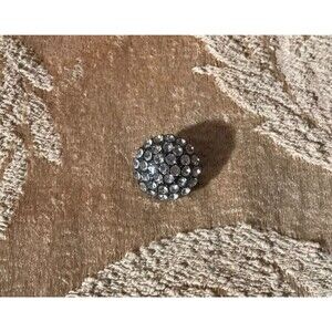 Vintage 50s Rhinestone Brooch 1950s Small Tiny Circle Pinup Glam Cute Lapel Pin